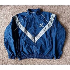 US Air Force Jacket Men's Large Blue Full Zip Hooded